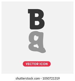 "B" Letter Water Reflection Vector Logo Illustration