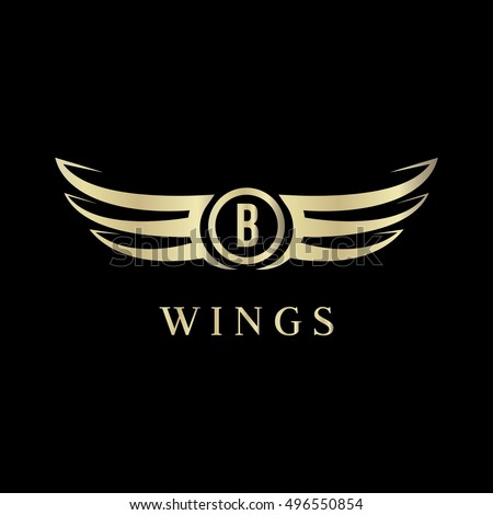 b letter wings logo vector template stock vector royalty free