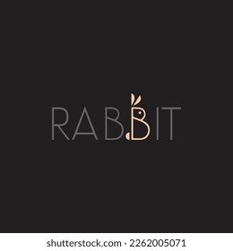 b lettering rabbit logo-bunny rabbit letter b logo
