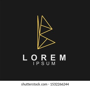 B letters abstract geometric logo design