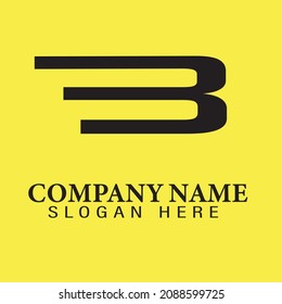 B B Letters Abstract Logo Monogram .Minimalist abstract initial letters B logo. This icon incorporate with two abstract letters and rectangle in the creative way