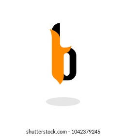B Letters Icons With Fire Template. Orange Letter Logo Template. Modern Technology Logo Design.