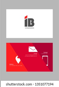 I B letters Joint logo icon with business card vector template.

