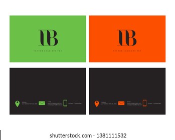 I B letters Joint logo icon with business card vector template.
