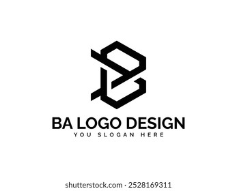 B A letras Plantilla de Vector de icono de logotipo conjunto para logotipo corporativo y hermosa combinación y fondo blanco.
