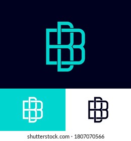 B and B letters Logo. Double B monogram. Premium monogram consist of intertwined letters, isolated on a different backgrounds.