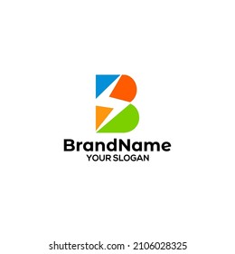 B Lightning Electric Logo Design