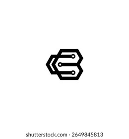 B line icon logo vector technology illusion