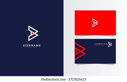 B Line Logo Mark with business card template design for branding identity