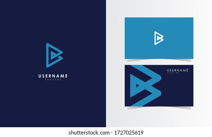 B Line Logo Mark with business card template design for branding identity