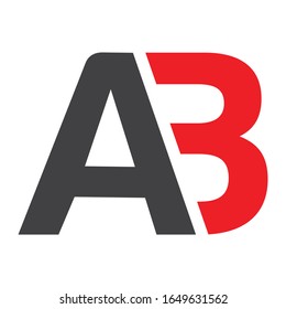 Un Logo De B. Vector de diseño de letras AB con color rojo negro.