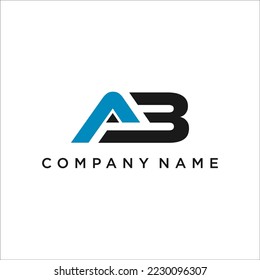 A B Logo. AB Letter Design Vector with Blue and Black Color