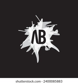 A B Logo. AB Letter Logo Design with Black colour