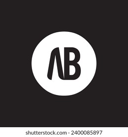 Un logotipo B. Diseño de logotipo de letras AB con color negro