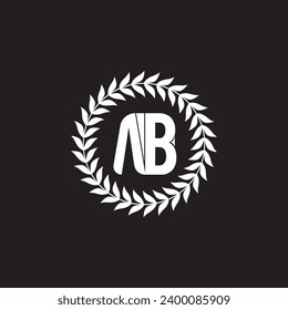 A B Logo. AB Letter Logo Design with Black colour
