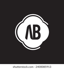 A B Logo. AB Letter Logo Design with Black colour
