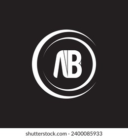 A B Logo. AB Letter Logo Design with Black colour