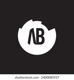 Un logotipo B. Diseño de logotipo de letras AB con color negro
