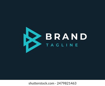 B-Logo. Abstrakter Buchstabe B. Kreativer Minimalismus-Logotyp. Universelle moderne geometrische lineare Logo-Idee.
