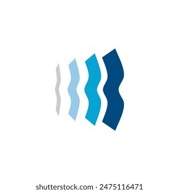 B logo abstracto línea gradación forma fuente editable.