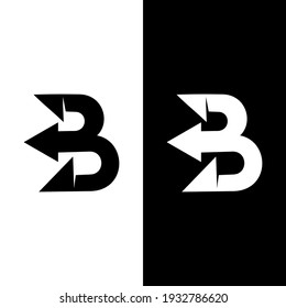Logotipo B y diseño de flecha simple, listo para su
