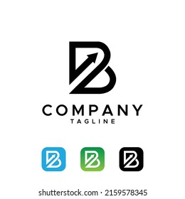 flecha del logotipo B. letra b diseño ilustración vectorial icono moderno. logotipo de inversión empresarial. Logo de finanzas con concepto de letra B