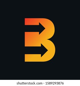 B Logo Arrow.B Letter Design Vector Illustration vector illustration