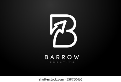 B Logo Arrow.B Letter Design Vector Illustration Modern Monogram Icon.