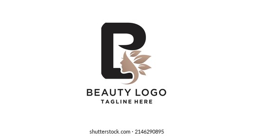 b logo with beauty modern concept