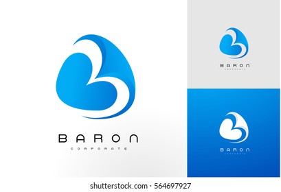B Logo Blue .B Letter Icon Design Vector Illustration.