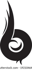 B logo - "b" for burn, suitable for logos, symbols.