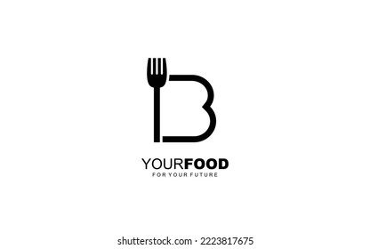 B logo cafe or restaurant for branding company. cooking template vector illustration for your brand.