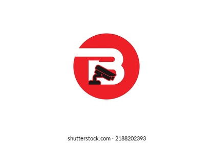 B logo cctv for identity. security template vector illustration for your brand.