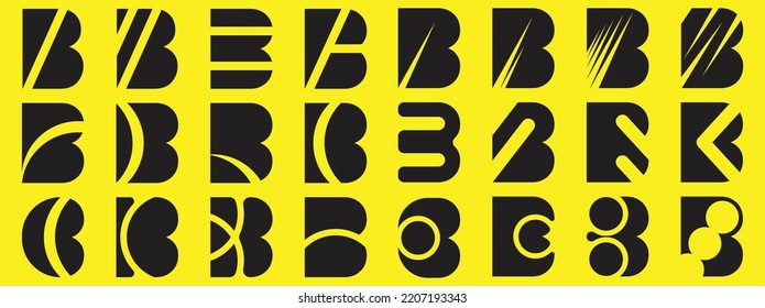 Ilustración vectorial del logotipo B Alphabet