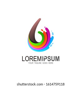 B logo and colorful design vector, 3d logo