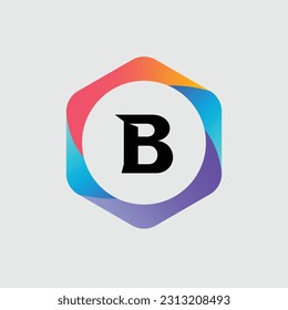 B logo Colorful Vector Design. Icon Concept. Abstract modern