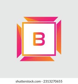 Logo B Diseño de vectores coloridos. Concepto de icono. Resumen moderno