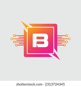Logo B Diseño de vectores coloridos. Concepto de icono. Resumen moderno