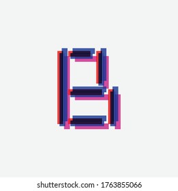 B LOGO CONCEPT WITH GLITCH