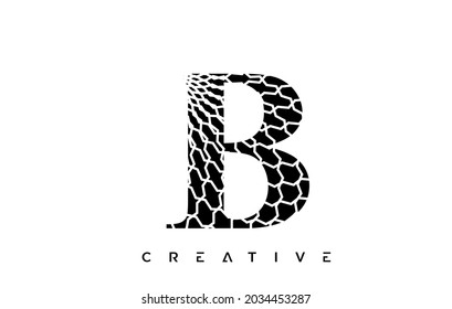 B Logo Design With Abstract Lines. Artistic Elegant Black and White Lines Icons Vector Illustration