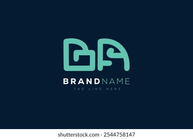 Design de logotipo B e A. BA abstract Letters Monograma de Logotipo. Este design de logotipo é o processo de criação de um símbolo visual que representa uma marca, empresa ou indivíduo.