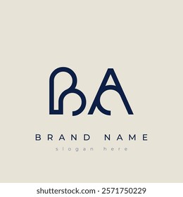 B and A logo design. BA abstract Letters Logo Monogram. This logo design is the process of creating a visual symbol that represents a brand, company, or individual.