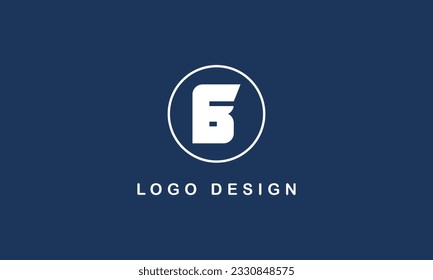 B logo design with circle blue background template. simple logo concept with white logo color.