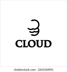 b logo design cloud concept