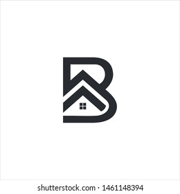 "B" logo design concept home
