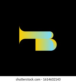 B logo design, elegant modern B logo, B logo with gradation color and black background, B logo combined with trumpet image, monogram, elegant letter