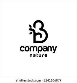 b concepto de naturaleza de diseño de logotipo