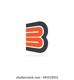 B Logo Design Orange Black