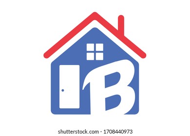 B Logo Design Real Estate Agency Letter, font based logo B Letter in home Vector Icon B Illustration