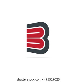 B Logo Design Red Black